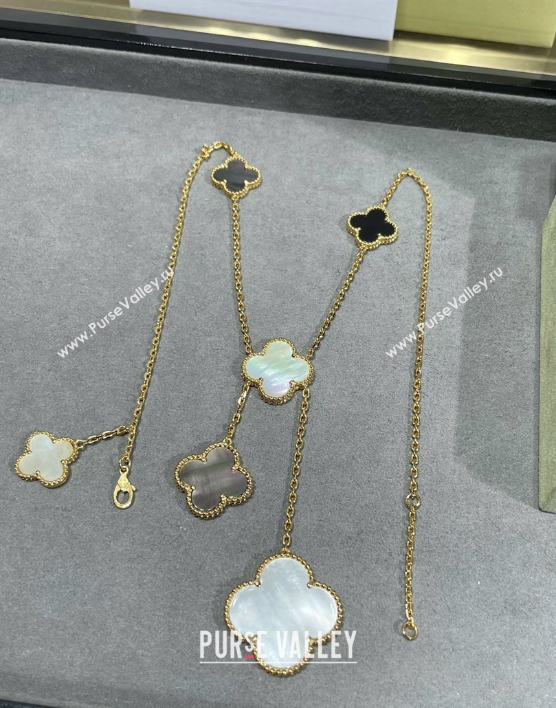 Van Cleef Arpels Magic Alhambra necklace, 6 motifs White/Black 2025 0114 (YF-250114088)