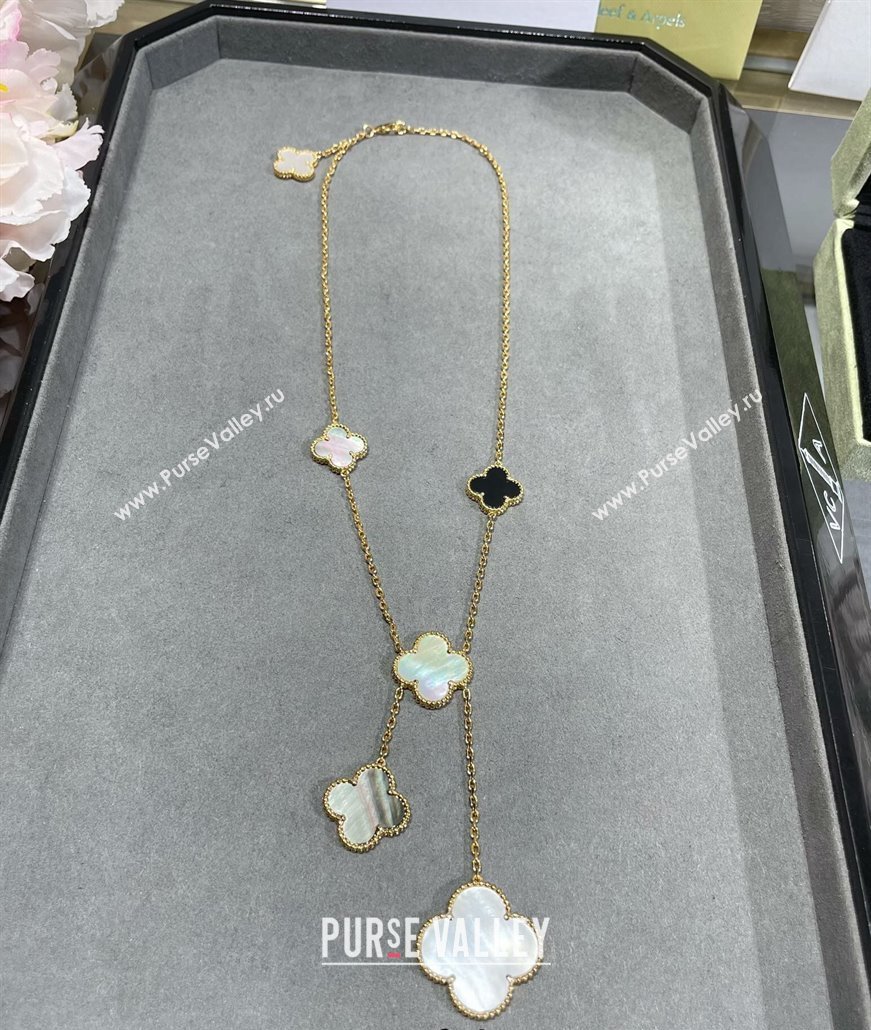 Van Cleef Arpels Magic Alhambra necklace, 6 motifs White/Black 2025 0114 (YF-250114088)