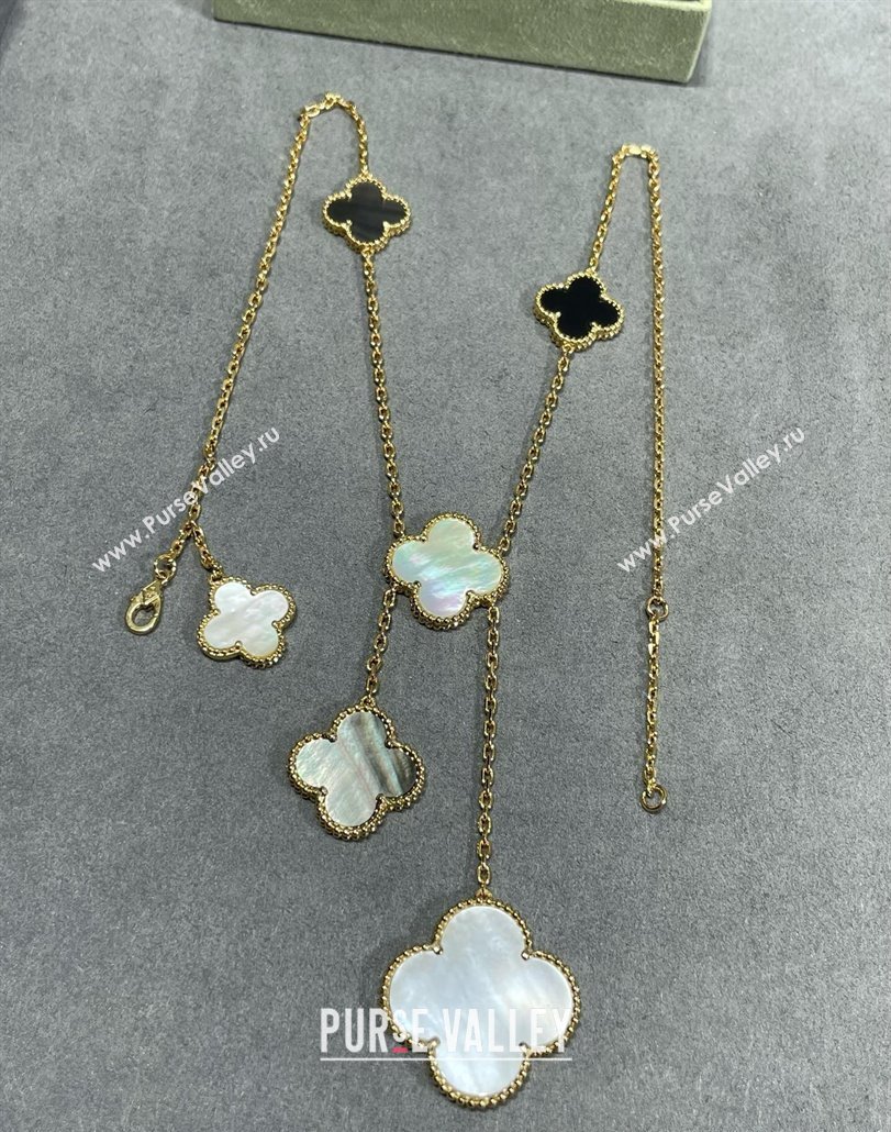 Van Cleef Arpels Magic Alhambra necklace, 6 motifs White/Black 2025 0114 (YF-250114088)