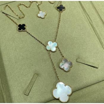 Van Cleef Arpels Magic Alhambra necklace, 6 motifs White/Black 2025 0114 (YF-250114088)