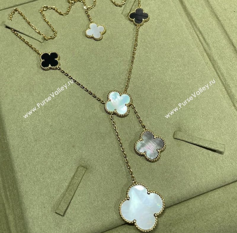 Van Cleef Arpels Magic Alhambra necklace, 6 motifs White/Black 2025 0114 (YF-250114088)