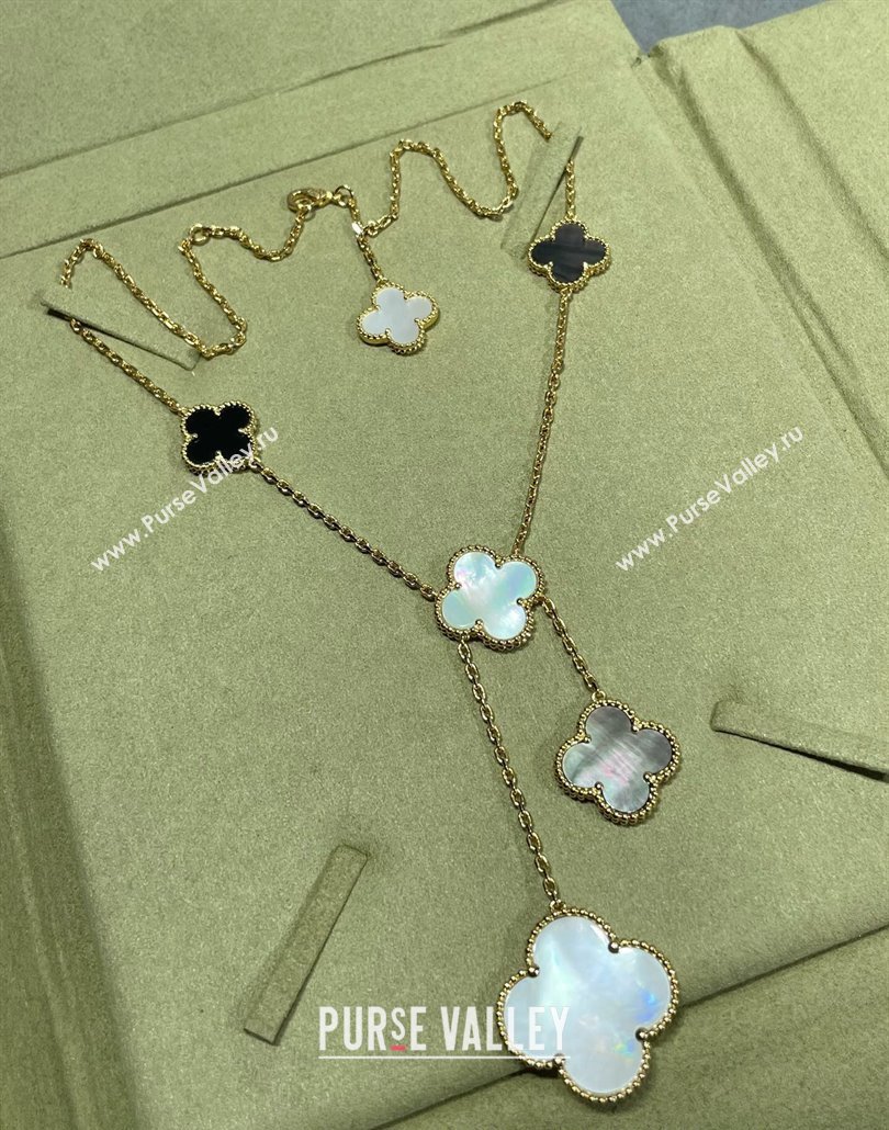 Van Cleef Arpels Magic Alhambra necklace, 6 motifs White/Black 2025 0114 (YF-250114088)