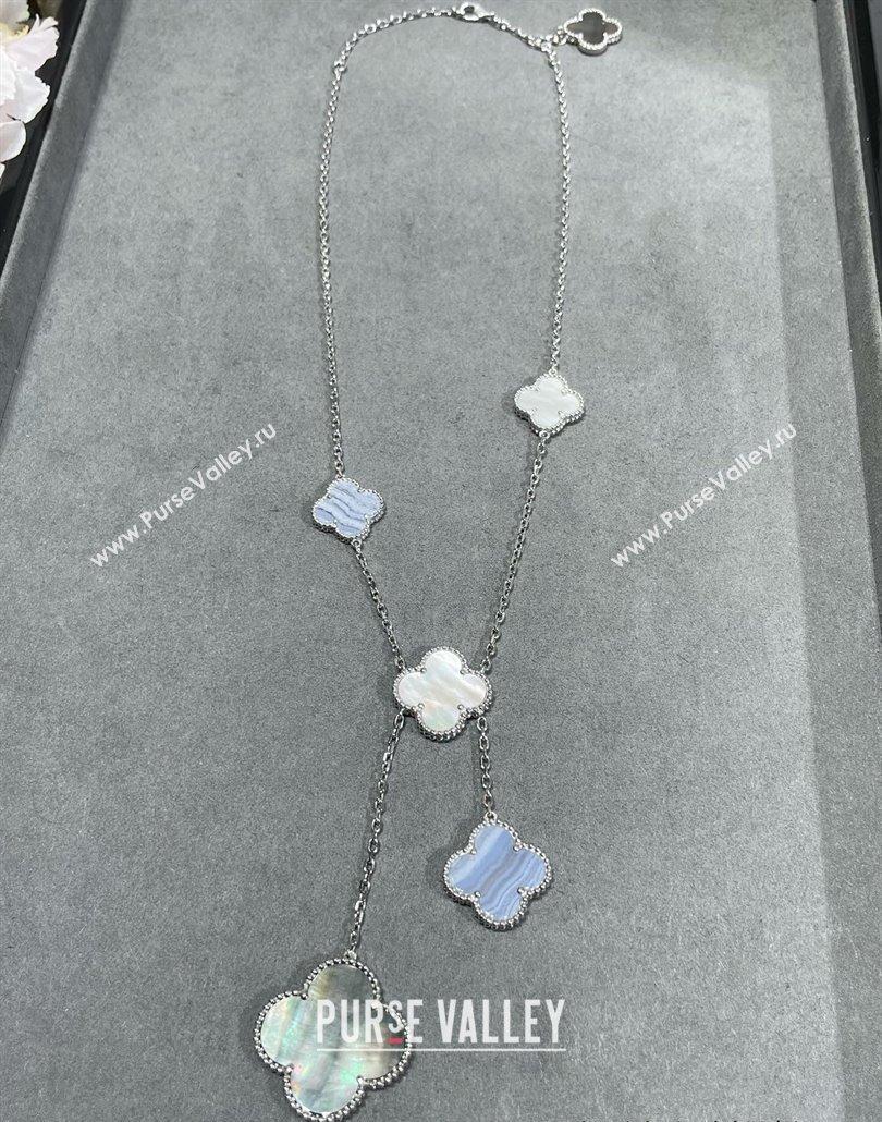 Van Cleef Arpels Magic Alhambra necklace, 6 motifs White/Grey 2025 0114 (YF-250114089)