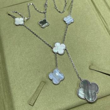 Van Cleef Arpels Magic Alhambra necklace, 6 motifs White/Grey 2025 0114 (YF-250114089)