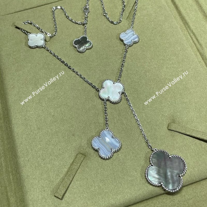 Van Cleef Arpels Magic Alhambra necklace, 6 motifs White/Grey 2025 0114 (YF-250114089)