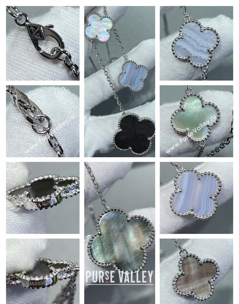 Van Cleef Arpels Magic Alhambra necklace, 6 motifs White/Grey 2025 0114 (YF-250114089)