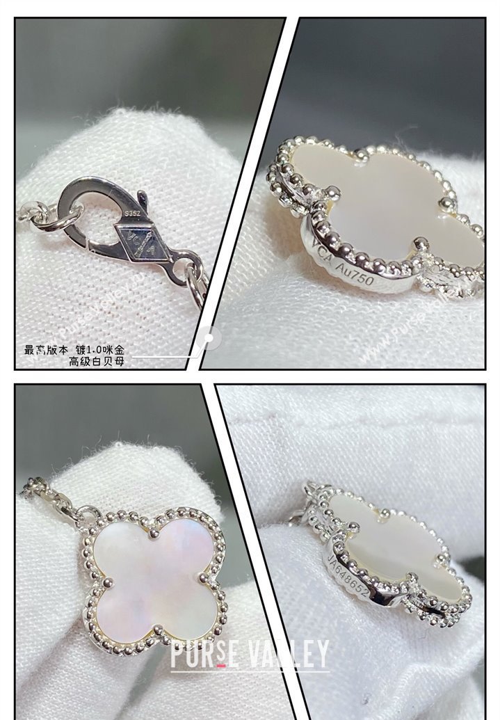 Van Cleef Arpels Magic Alhambra necklace, 6 motifs White/Silver 2025 0114 (YF-250114090)