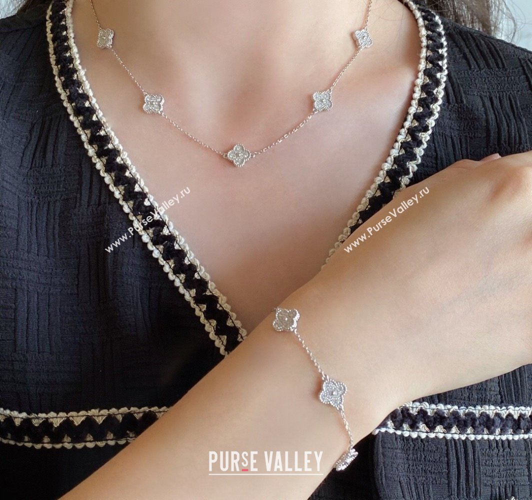 Van Cleef Arpels Vintage Alhambra necklace, 10 motifs with Full Strass 2025 0114 (YF-250114092)