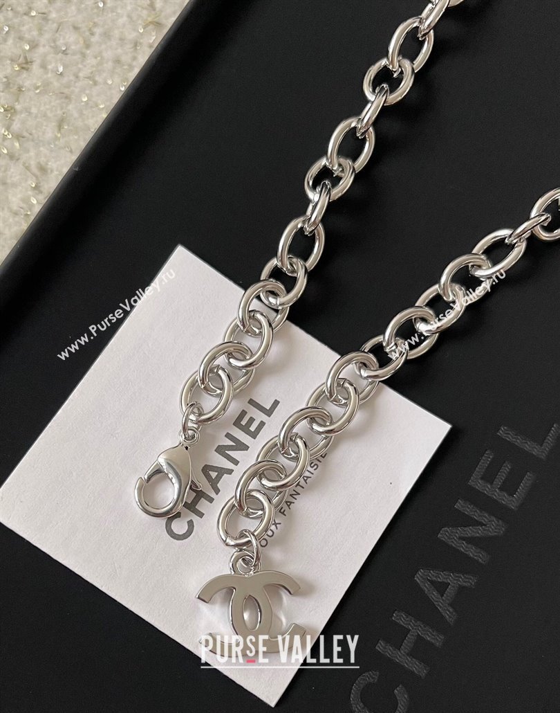Chanel Chain Necklace Silver 2025 011301 (YF-250113077)