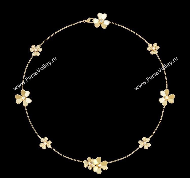 Van Cleef Arpels Frivole necklace, 9 flowers yellow gold 2025 0114 (YF-250114093)