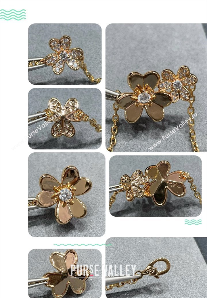 Van Cleef Arpels Frivole necklace, 9 flowers yellow gold 2025 0114 (YF-250114093)