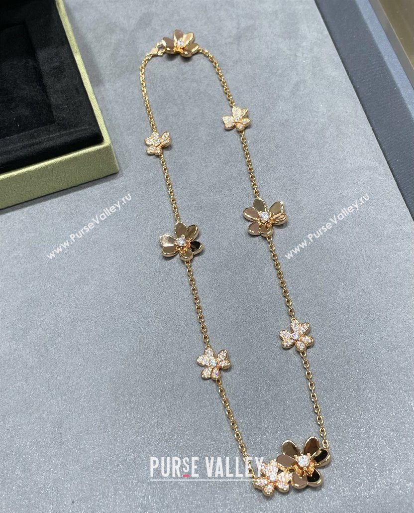 Van Cleef Arpels Frivole necklace, 9 flowers yellow gold 2025 0114 (YF-250114093)