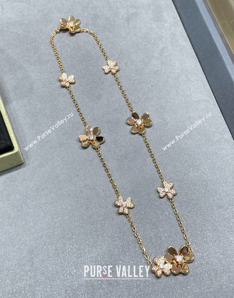 Van Cleef Arpels Frivole necklace, 9 flowers yellow gold 2025 0114 (YF-250114093)