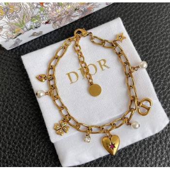 Dior Heart Lucky Charm Bracelet Aged Gold 2025 (YF-250113104)