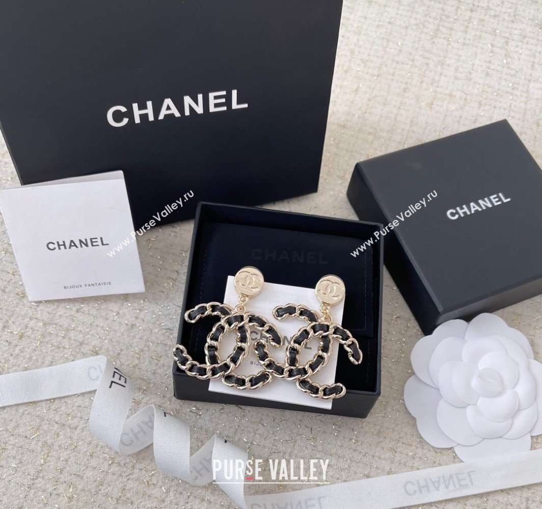 Chanel Maxi Chain CC Short Earrings Black 2025 (YF-250113079)