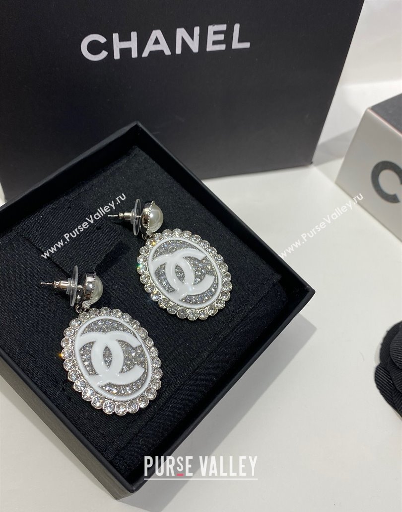 Chanel Oval Short Earrings with Strass 2025 0114 (YF-250114025)