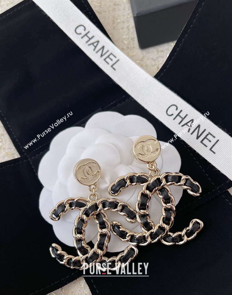 Chanel Maxi Chain CC Short Earrings Black 2025 (YF-250113079)