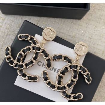 Chanel Maxi Chain CC Short Earrings Black 2025 (YF-250113079)