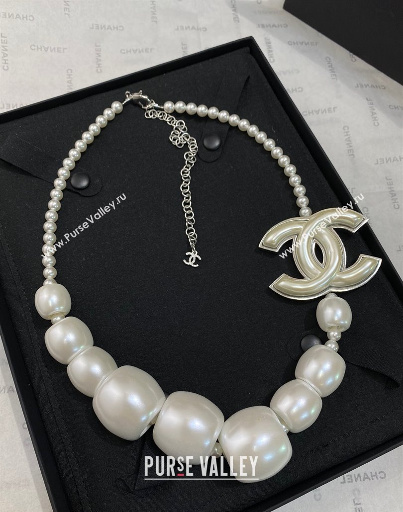 Chanel Maxi Resin Necklace White 2025 0114 (YF-250114029)