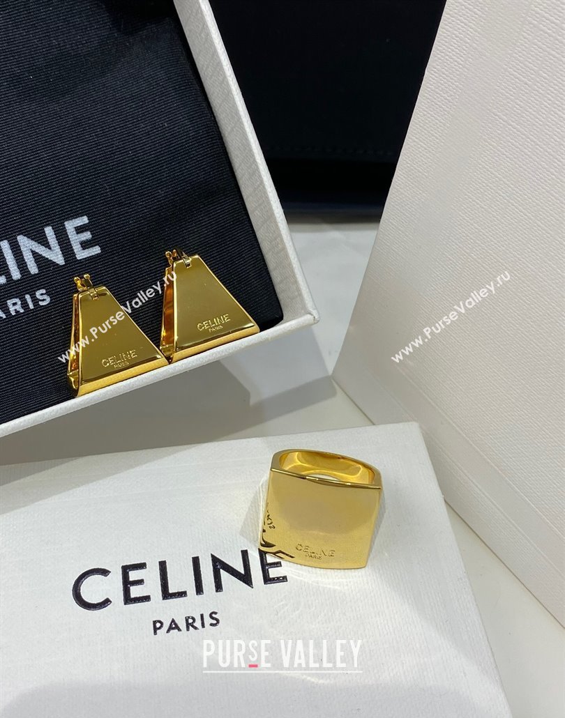 Celine Triangle Earrings Gold 2025 0114 (YF-250114036)