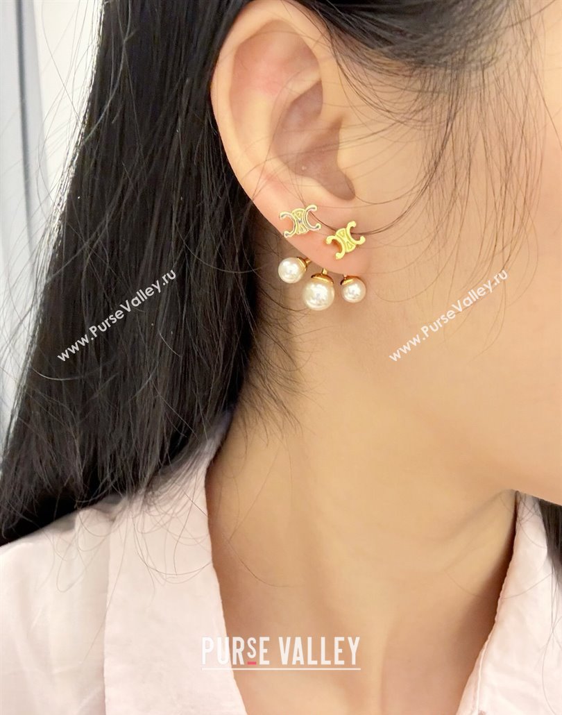 Celine Triomphe Pearls Earrings 2025 0113 (YF-250114041)