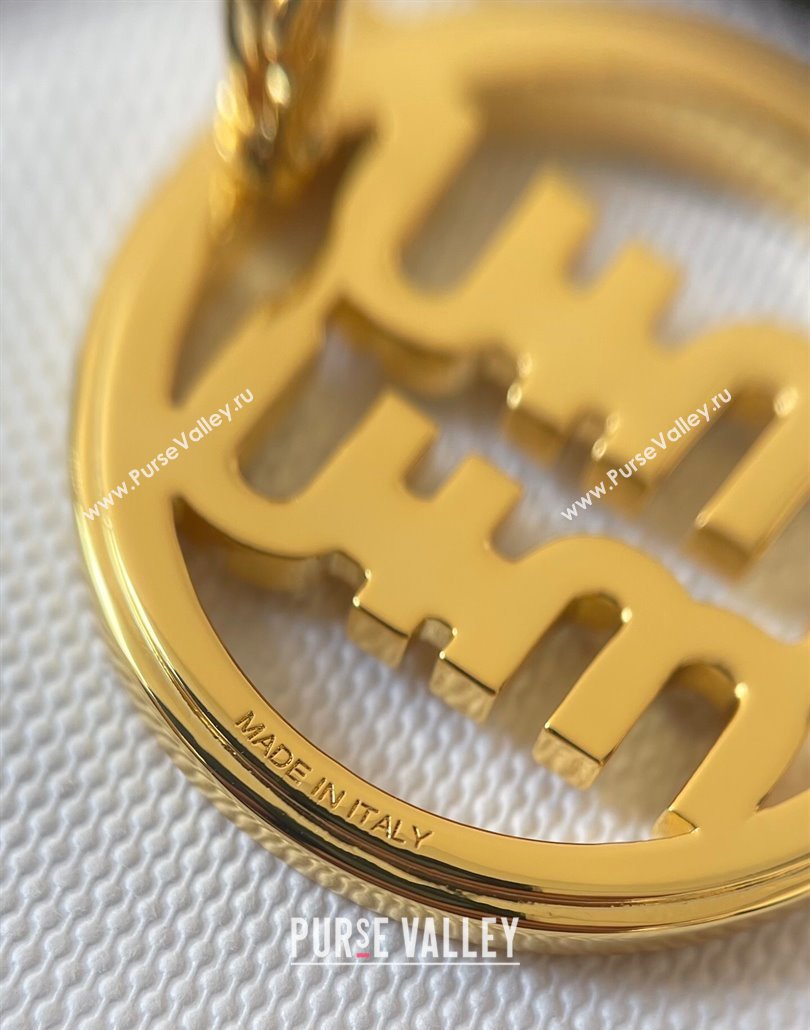 Miu Miu Logo Round Brooch White/Black 2025 0113 (YF-250113089)