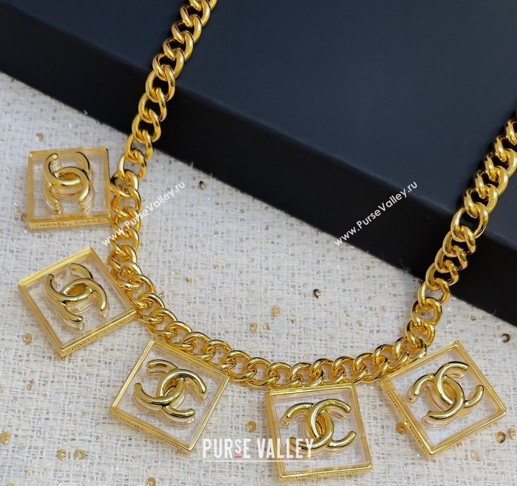Chanel Clear CC Band Pendant Necklace 2025 (YF-250114005)