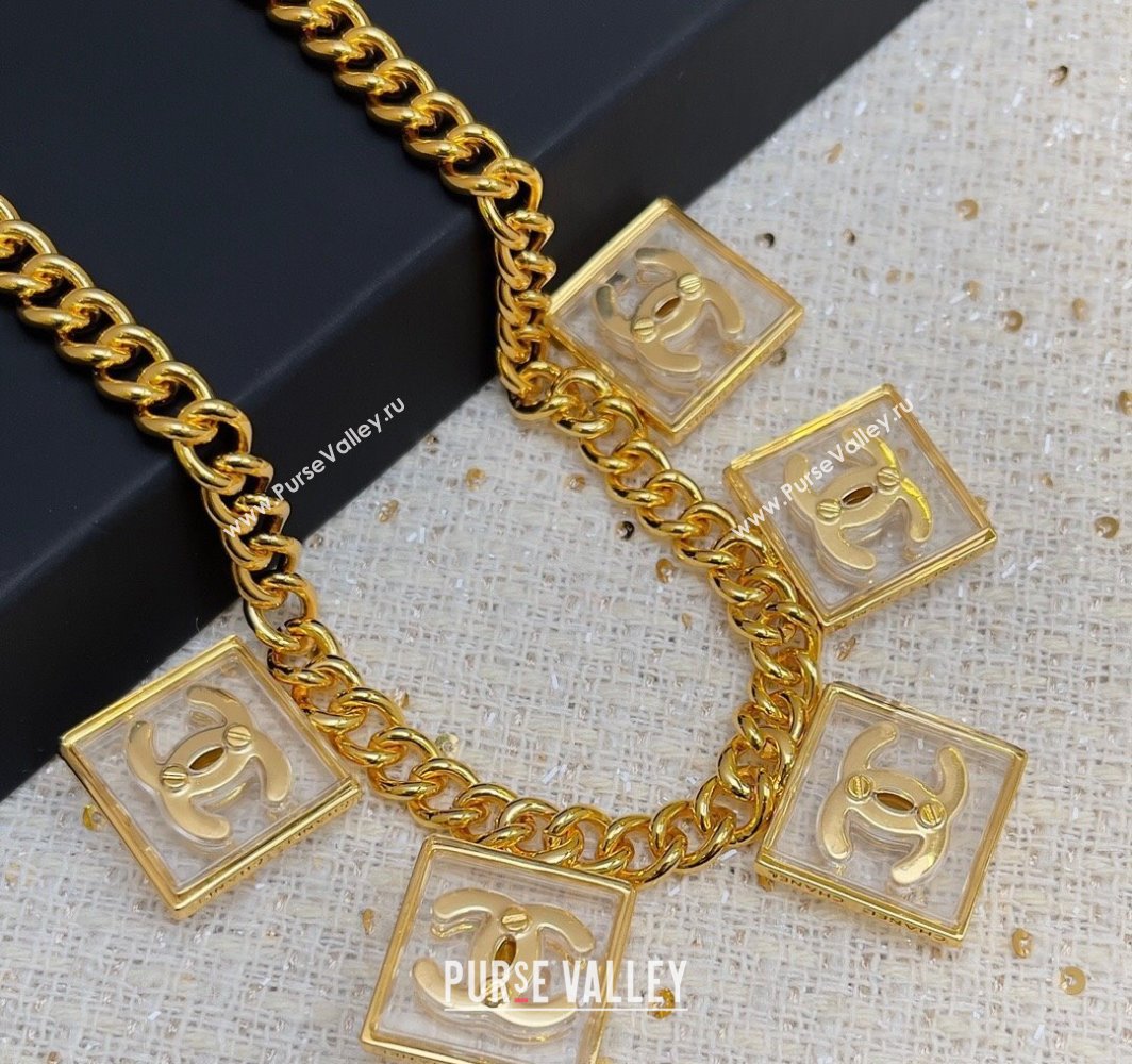 Chanel Clear CC Band Pendant Necklace 2025 (YF-250114005)
