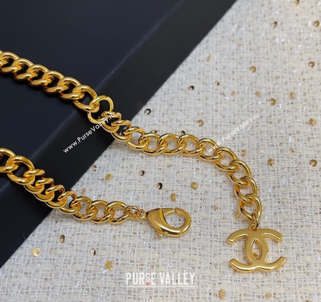 Chanel Clear CC Band Pendant Necklace 2025 (YF-250114005)