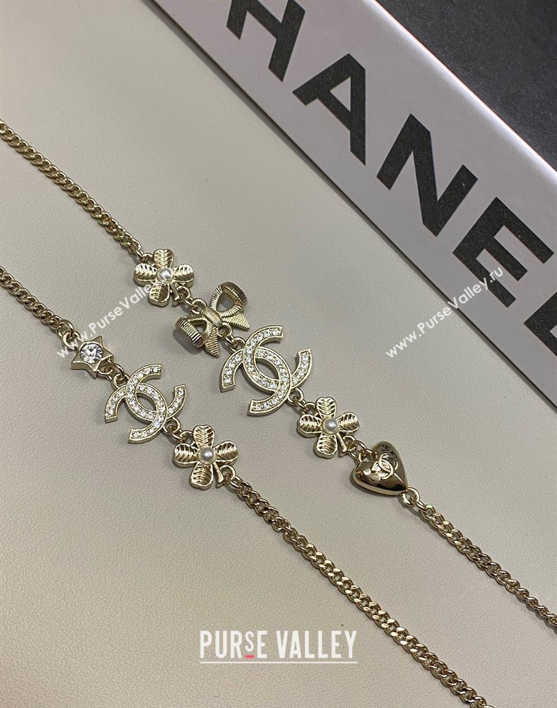Chanel Chain Long Sweater Necklace with Bow and Bloom 2025 0114 (YF-250114010)