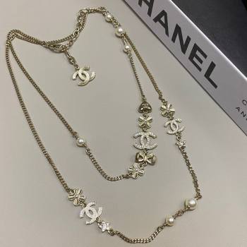 Chanel Chain Long Sweater Necklace with Bow and Bloom 2025 0114 (YF-250114010)