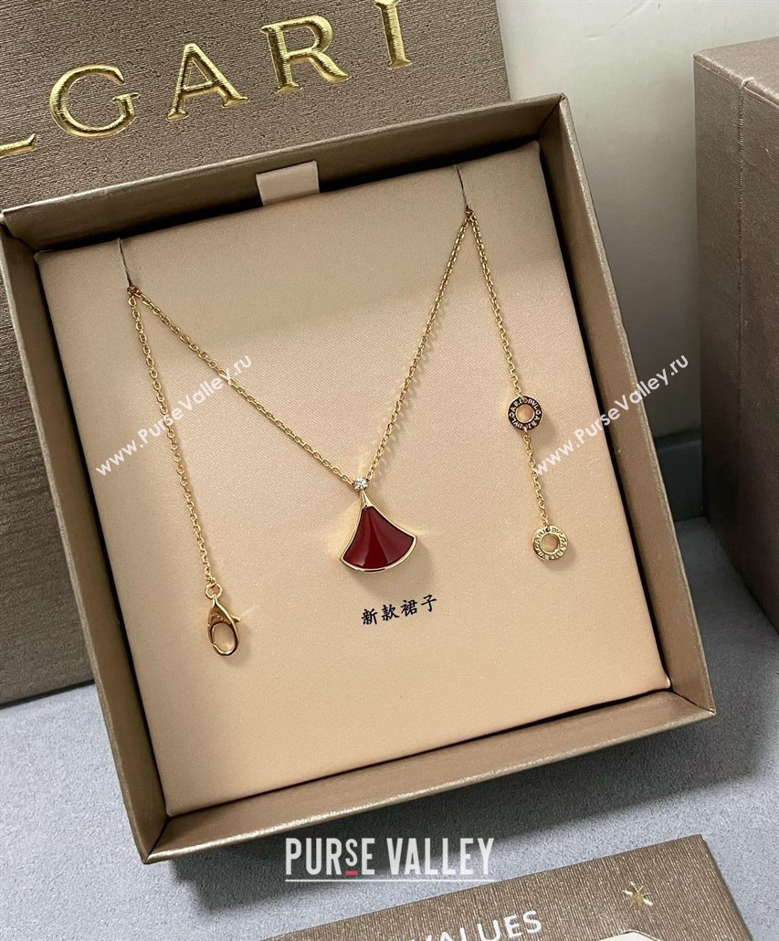 Bvlgari Divas Dream Pendant Necklace Burgundy 2025 0114 (YF-250114061)