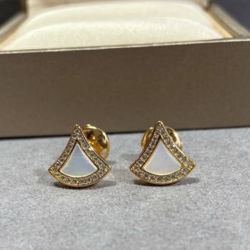 Bvlgari Divas Dream Mini Stud Earrings in 18 kt rose gold set with Strass White 2025 0114 (YF-250114071)