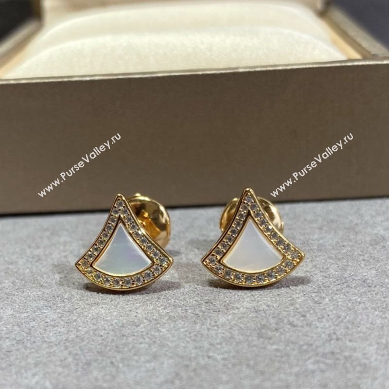 Bvlgari Divas Dream Mini Stud Earrings in 18 kt rose gold set with Strass White 2025 0114 (YF-250114071)