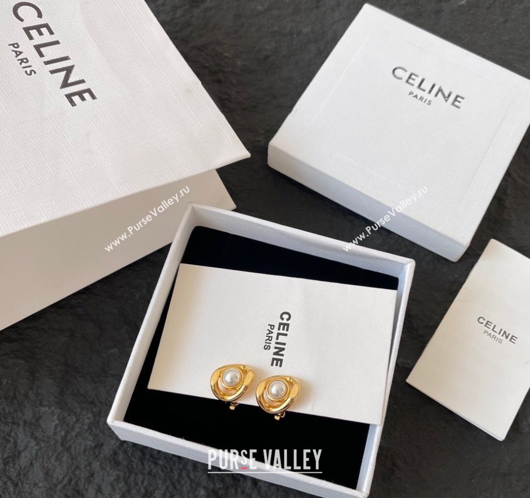 Celine Les Perles Maillon Stud Pearl Earrings 2025 (YF-250114034)