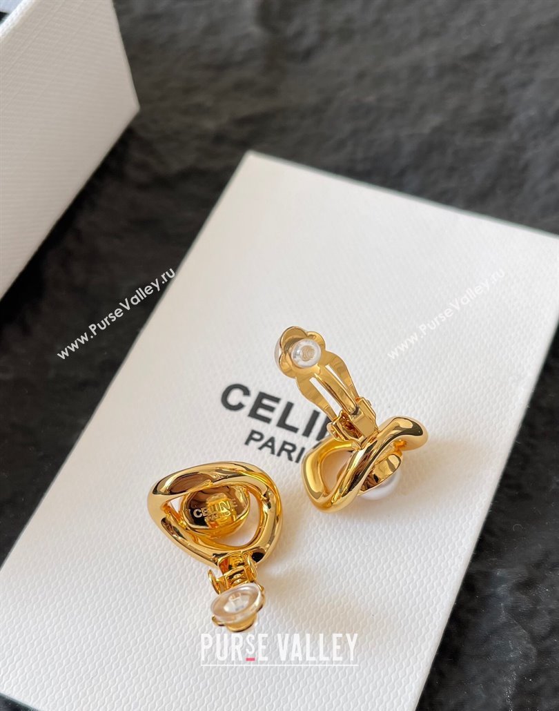 Celine Les Perles Maillon Stud Pearl Earrings 2025 (YF-250114034)