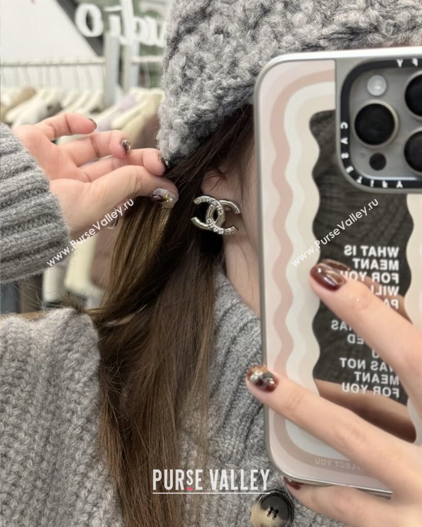 Chanel Letters CC Stud Earrings Silver 2025 0113 (YF-250113072)