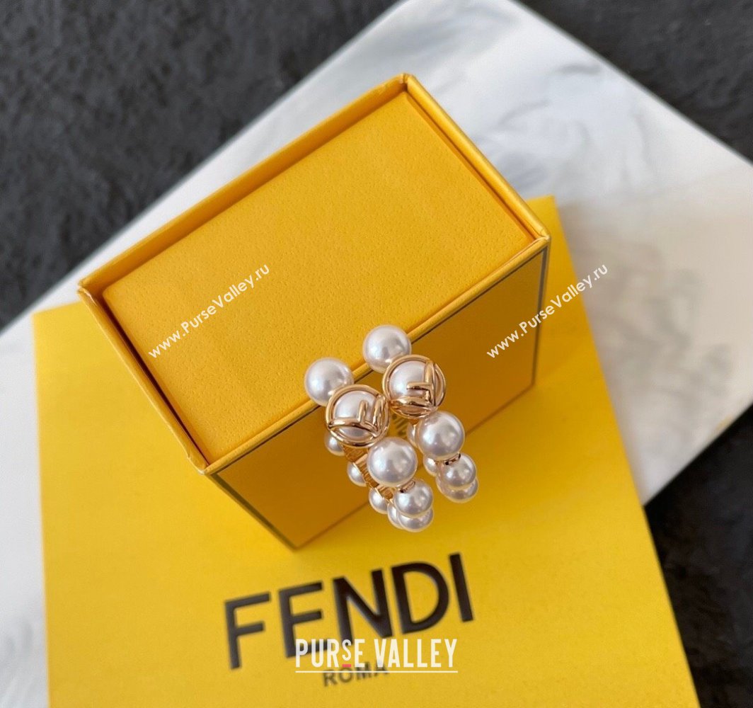 Fendi F Is Fendi Hoop Pearls Earrings 2025 0114 (YF-250114013)
