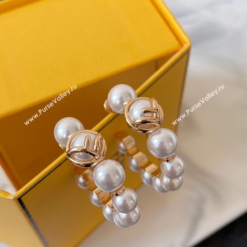 Fendi F Is Fendi Hoop Pearls Earrings 2025 0114 (YF-250114013)