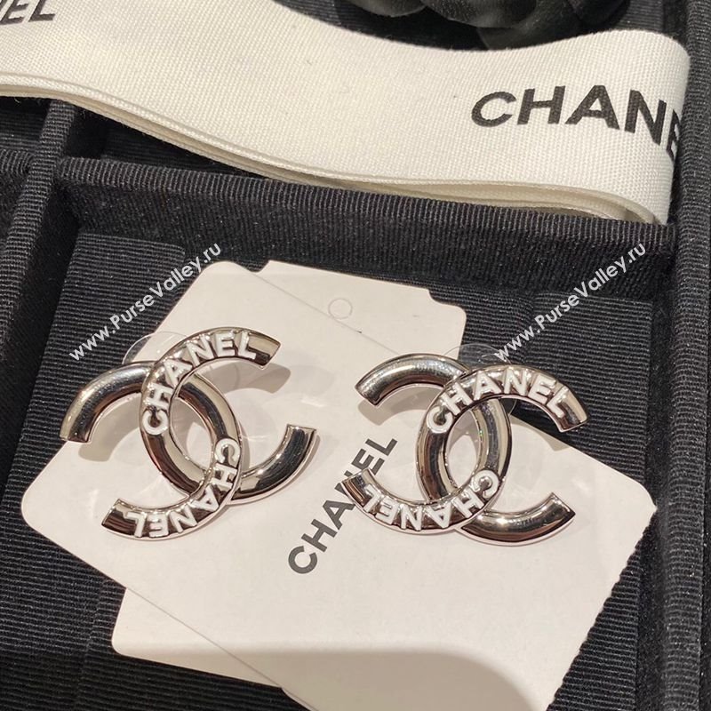 Chanel Letters CC Stud Earrings Silver 2025 0113 (YF-250113072)