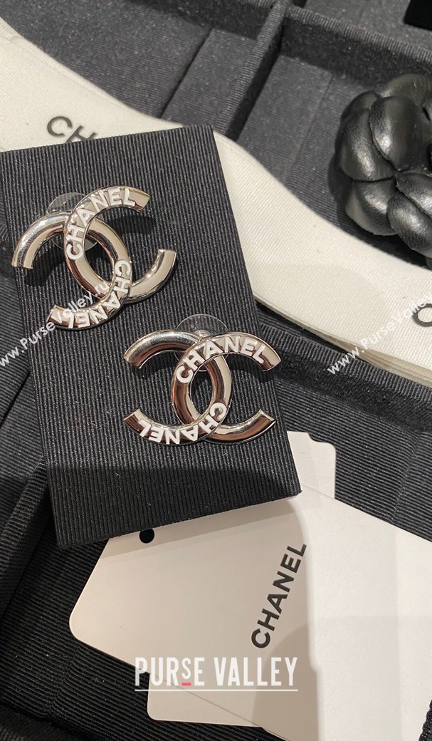Chanel Letters CC Stud Earrings Silver 2025 0113 (YF-250113072)