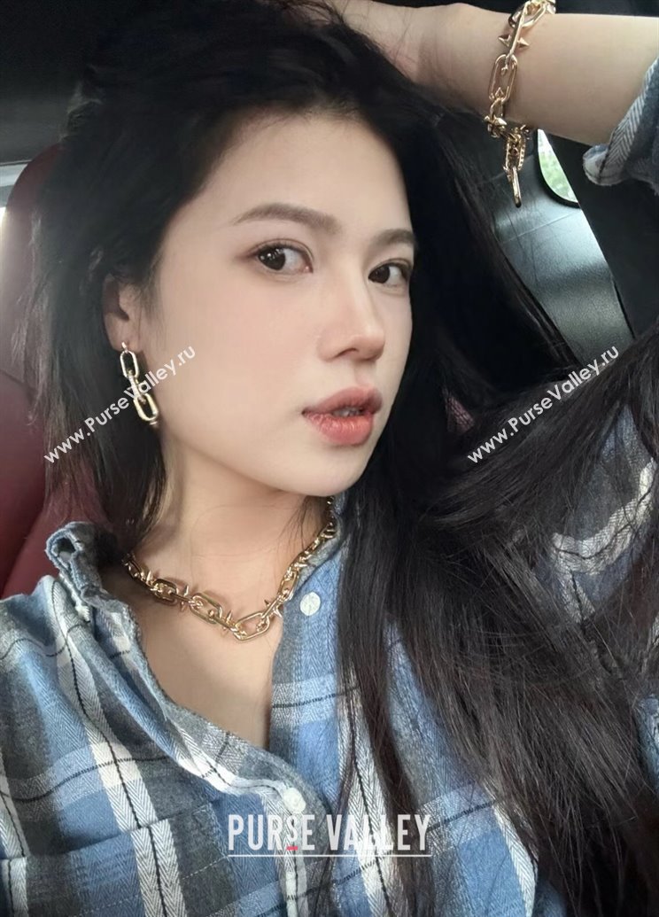 Tiffany Titan by Pharrell Williams Clasp Necklace with Strass Gold 2025 0114 (YF-250114080)