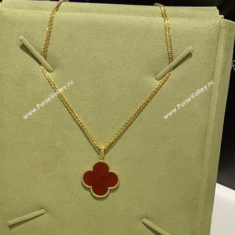 Van Cleef Arpels Magic Alhambra long necklace, 1 motif in 18K yellow gold Red 2025 0114 (YF-250114084)