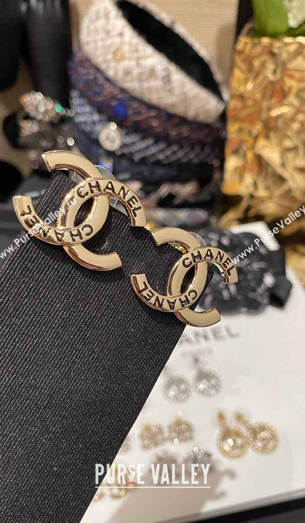 Chanel Letters CC Stud Earrings Gold 2025 0113 (YF-250113073)