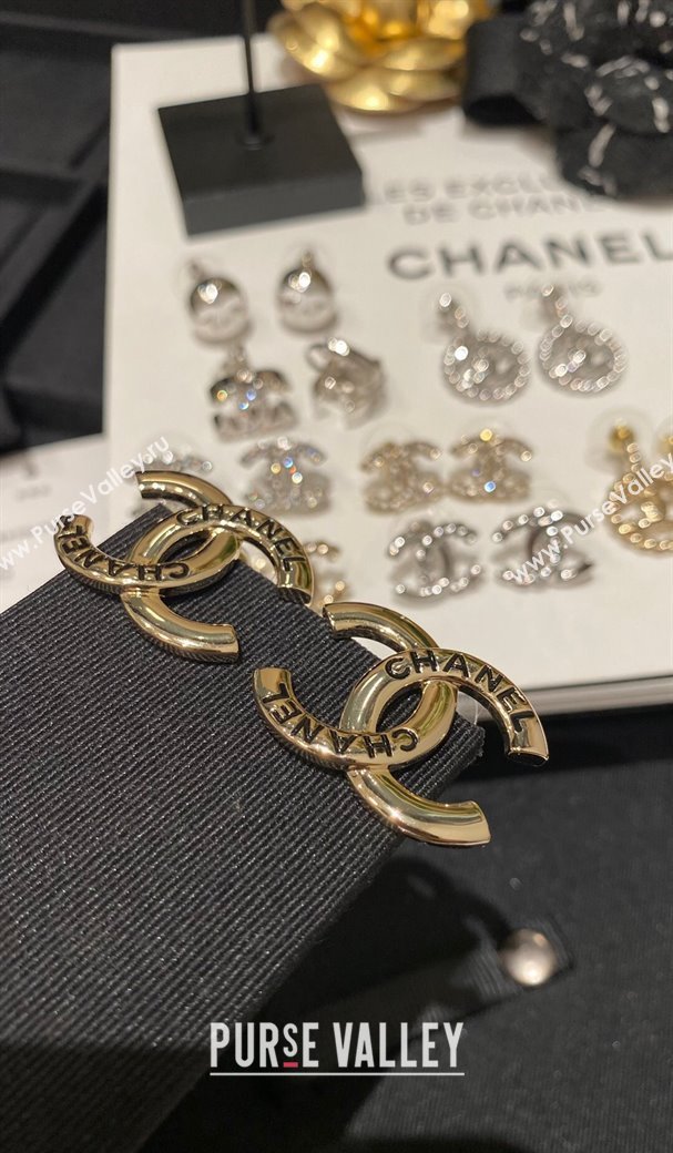 Chanel Letters CC Stud Earrings Gold 2025 0113 (YF-250113073)