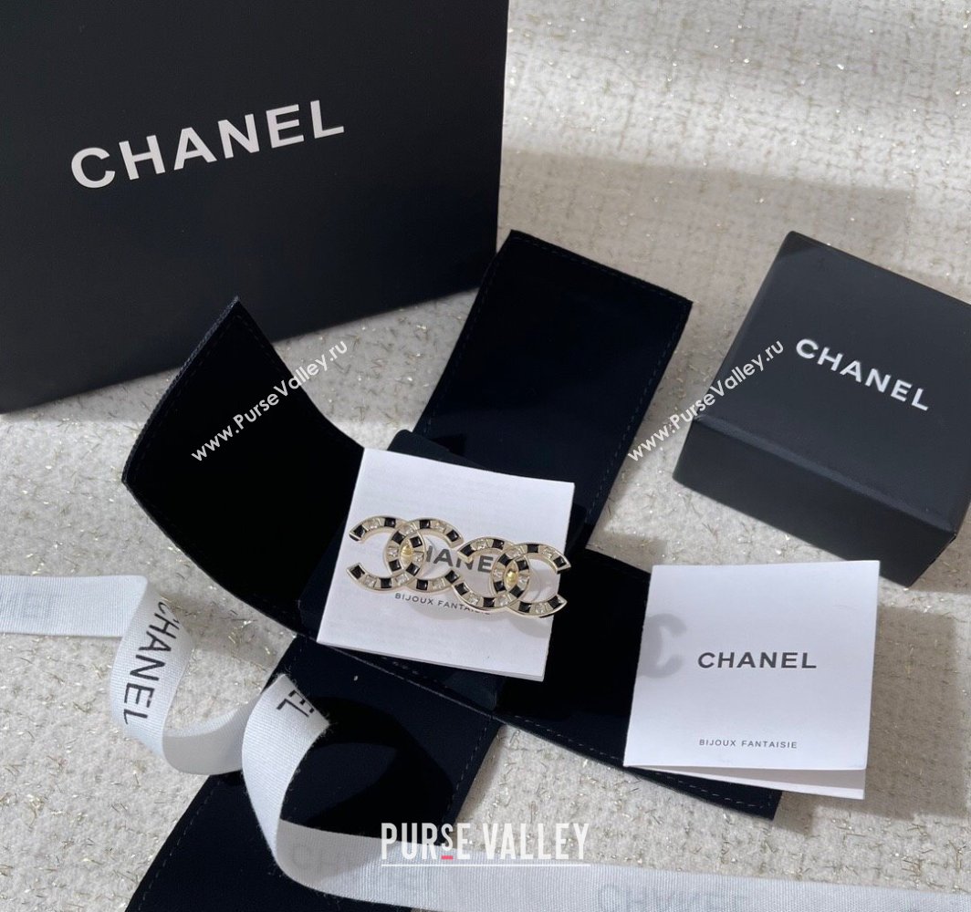 Chanel Strass CC Earrings White/Black 2025 0113 (YF-250113075)