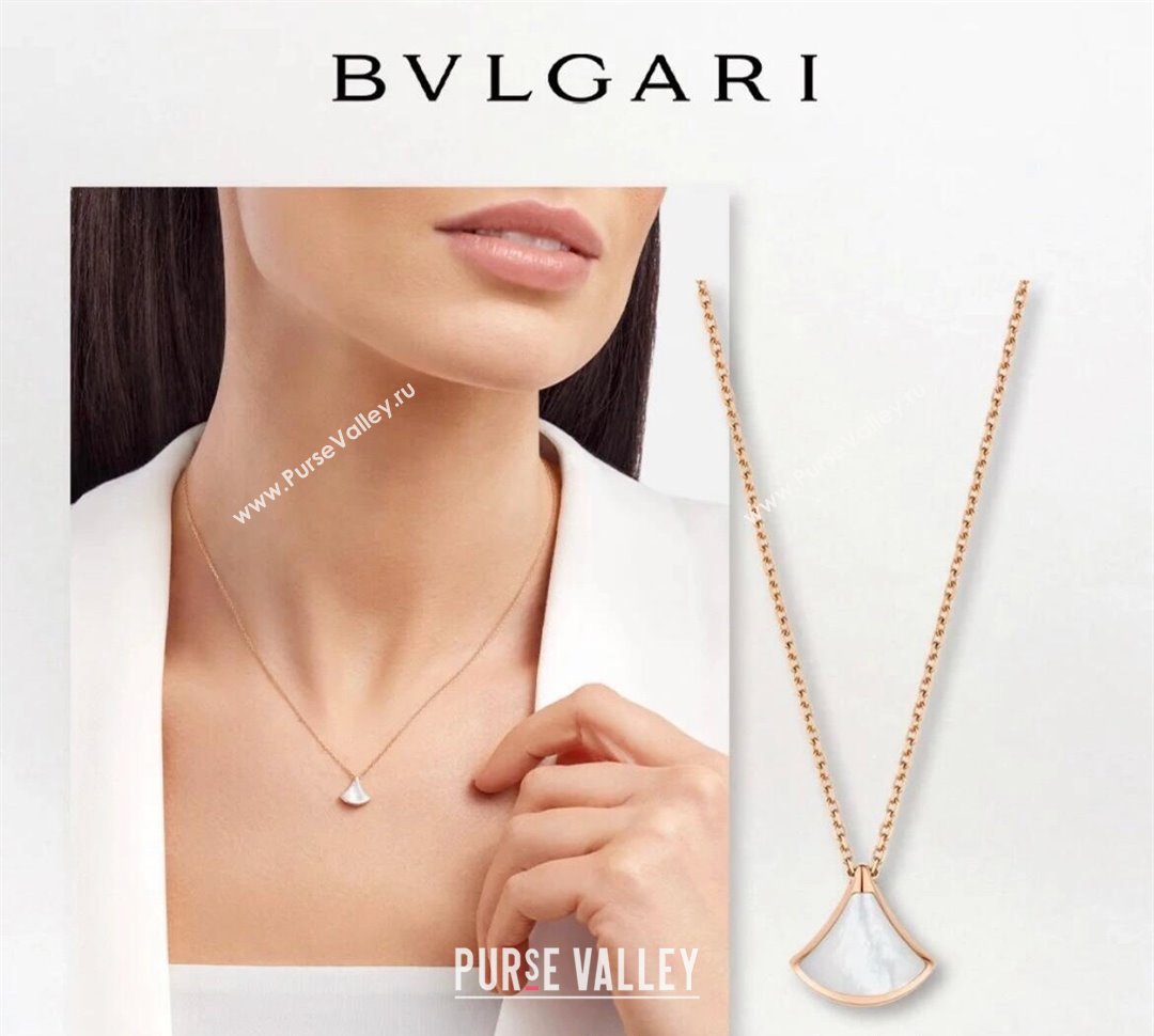 Bvlgari Divas Dream Mini Pendant Necklace White/Rose Gold 2025 0114 (YF-250114055)
