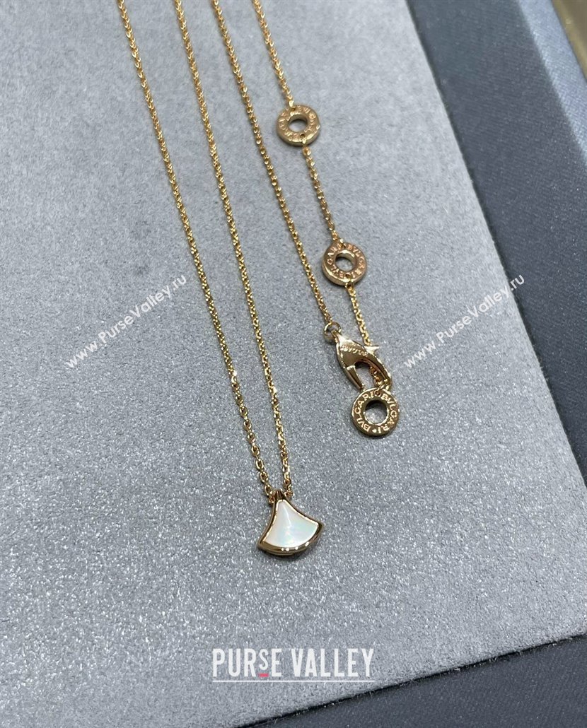 Bvlgari Divas Dream Mini Pendant Necklace White/Rose Gold 2025 0114 (YF-250114055)