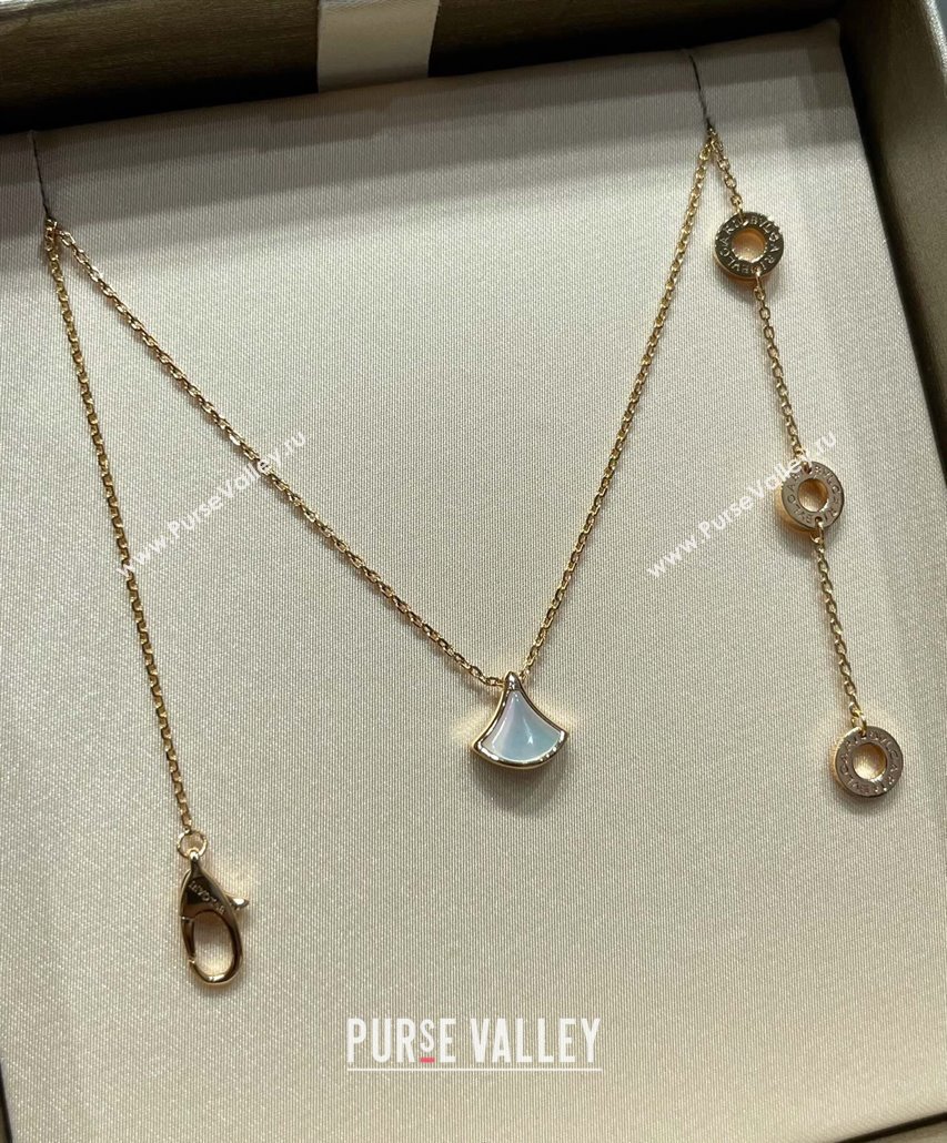 Bvlgari Divas Dream Mini Pendant Necklace White/Rose Gold 2025 0114 (YF-250114055)