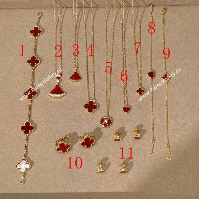 Van Cleef Arpels Alhambra Bvlgari Divas Dream Earring and Necklace Red 2025 (YF-250726116)